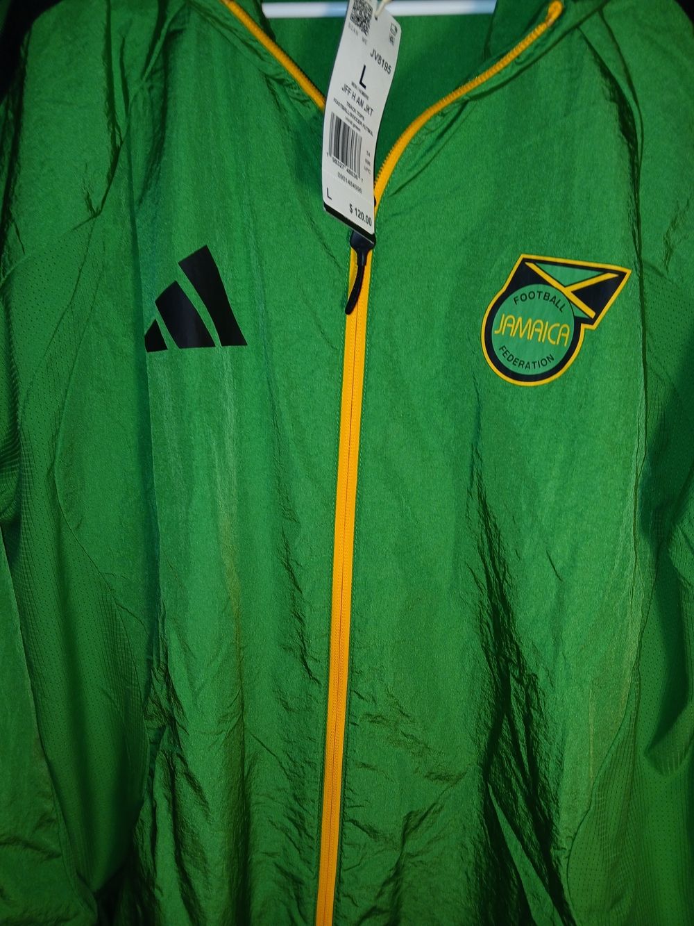 Adidas Jamaica x Bob Marley Home Anthem Jacket Men’s Size L Vivid Green JV8195 - Picture 5 of 7